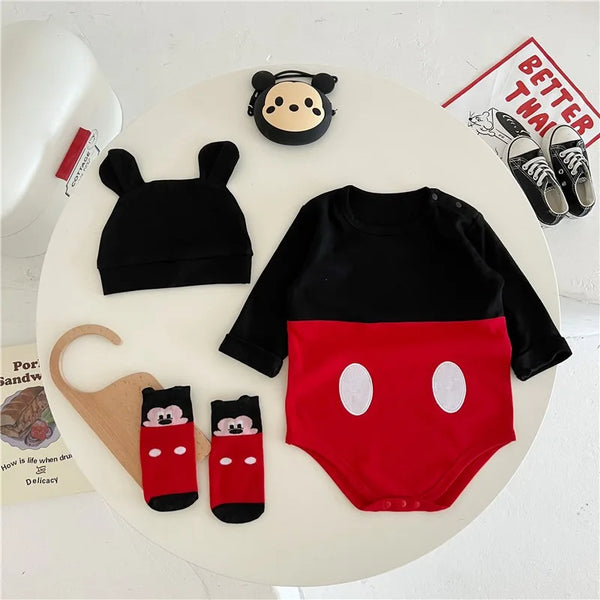 Winnie The Pooh Bear Baby Bodysuit Newborn Long Sleeve Romper Toddler Boys Girls Jumpsuit Clothes K3529