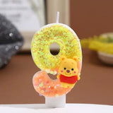 Winnie the Pooh Baby Candle Happy Birthday Number 0-9 Candles Cartoon Cake Cupcake Topper Party Decoration Supplies DIY Gifts