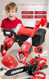 Children Electric Toolbox Pretend Play Toys Baby Simulation Tools Repair Lawn Mower Saw Hair Dryer Toy Maintenance Tool for kid