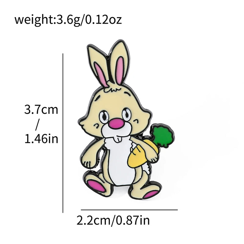 5 Pcs Cute cartoon soft Winnie the Pooh Brooch Winnie the Pooh and Tigger Metal Badges Bunny pin accessories
