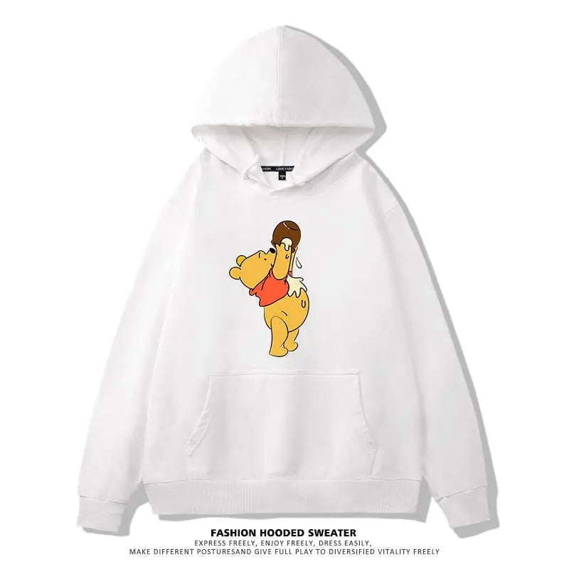 Winnie The Pooh Joint Hooded Sweater New Spring and Autumn Thin Ins Top Jacket Trendy Men's and Women's Casual Loose Couple Top