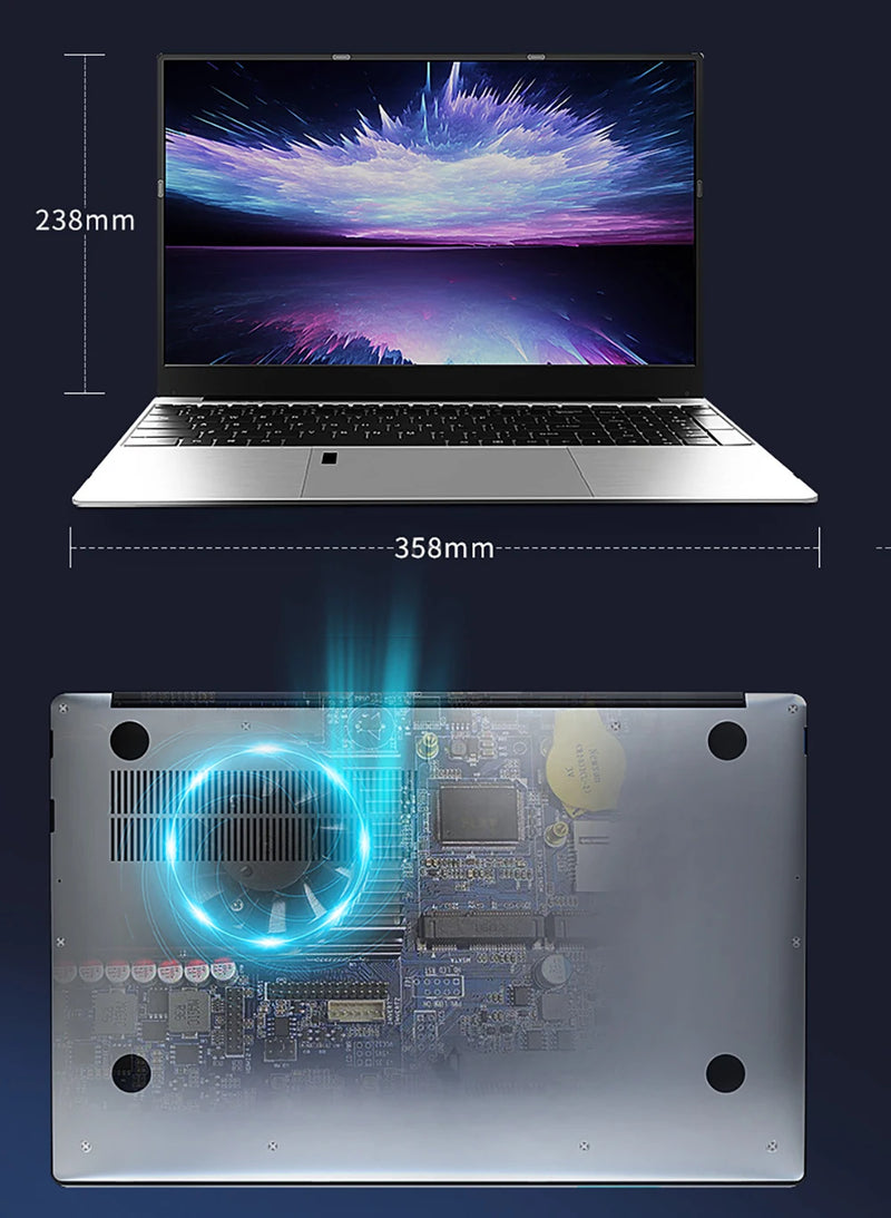 Ultrabook Laptop 15.6 inch AMD R7 4700U Backlit Keyboard Windows11 32GB DDR4 2TB Fingerprint Unlock Gaming Laptop Computer
