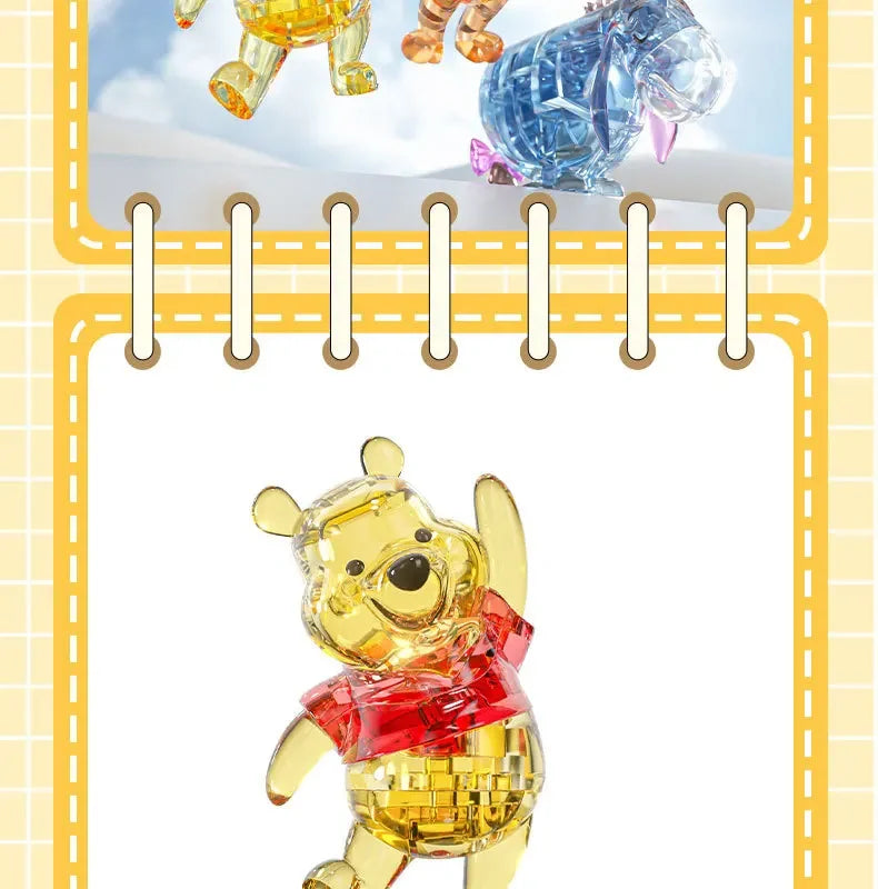 Disney Winnie the Pooh Crystal Building Blocks Winnie the Pooh Bear Table Decoration Adult Toys Children Gifts
