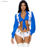 Sexy Cowboys Cheerleader Costume Women Adult High School Girl Cheerleading Sports Meeting Uniform Top Amp Shorts Set Carnival