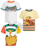 2025 Summer Fashion Cartoon Classic T-shirt MINISO Winnie The Pooh Cute Round Neck Short Sleeve Adult and Children 3D Printed