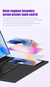 CRELANDER X15 Dual Screen Laptop 15.6" IPS+7" Touch Screen 16G DDR4 2TB SSD Intel N100 Processor Windows11 Notebook Computer