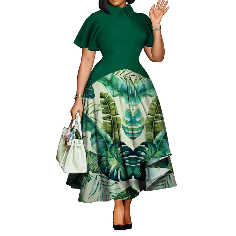 XL-5XL Plus Size Clothes Dresses Women Robes Summer Short Sleeve Street Style Casual 3XL 4XL Big Size Maxi Dress Oversized