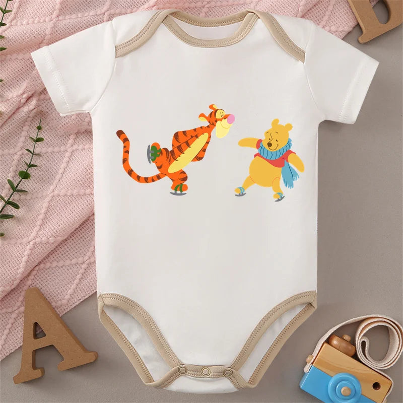 Winnie the Pooh MINISO 100% Cotton Jumpsuit Baby Cloths Onesie Bodysuit for 0 To 12 Months Newborn Best Cute Gift for Baby
