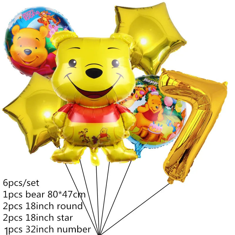 Disney Cartoon Winnie The Pooh Tablecloth Supplies Winnie The Pooh Party Disposable Table Cover Kids Birthday Party Decoration