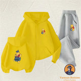 Winnie The Pooh Spring Autumn Cute 2Pcs Casual Hoodie+Pants Tracksuits 3-14 Years Boys Girls Outfits Children Clothes