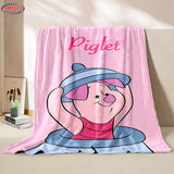 3D Winnie the Pooh Piglet  Cartoon Flannel Blanket for Bed Bedroom Sofa Picnic,Throw Blanket for Cover Outdoor Leisure Nap Gifts