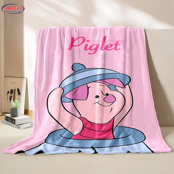 3D Winnie the Pooh Piglet  Cartoon Flannel Blanket for Bed Bedroom Sofa Picnic,Throw Blanket for Cover Outdoor Leisure Nap Gifts