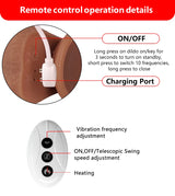 Huge Dildo Vibrator Dildo Heating Wireless Remote Telescopic Dildo Vibrator For Women Realistic Penis Swing Dick SexToys