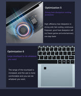 Ultrabook Laptop 15.6 inch AMD R7 4700U Backlit Keyboard Windows11 32GB DDR4 2TB Fingerprint Unlock Gaming Laptop Computer