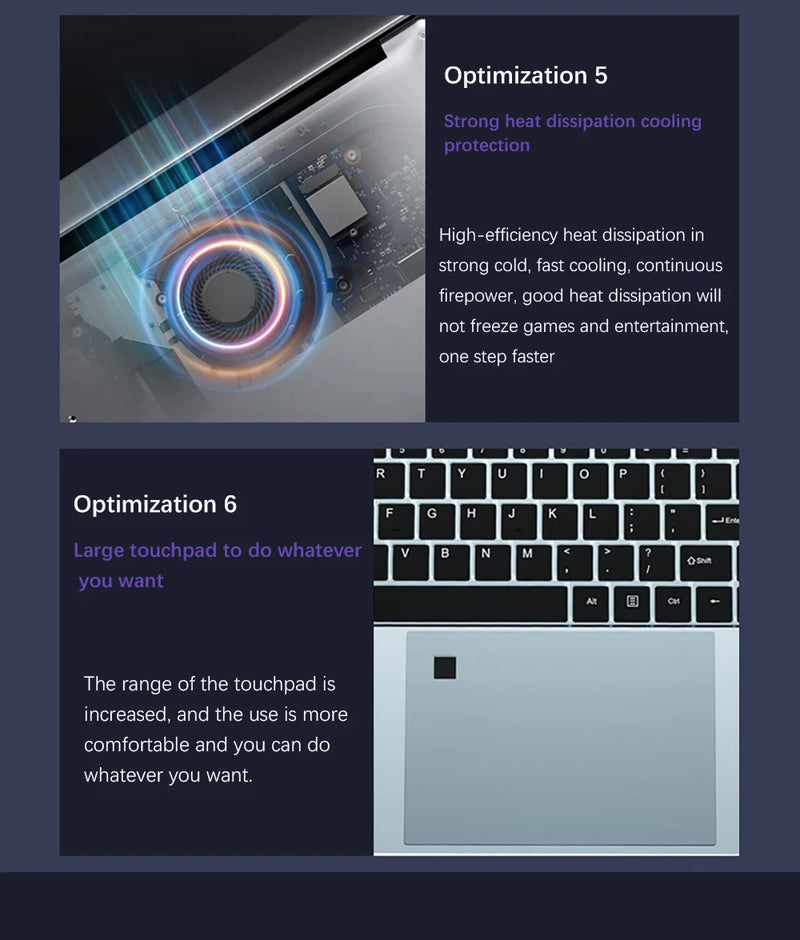 Ultrabook Laptop 15.6 inch AMD R7 4700U Backlit Keyboard Windows11 32GB DDR4 2TB Fingerprint Unlock Gaming Laptop Computer