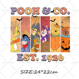 Halloween Winnie the Pooh Heat Transfer Prints for Clothes Ironing Stickers Thermal Decals on Tshirts