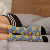 Novelty funny Winnie the Pooh print compression socks men's socks Harajuku retro soft and comfortable happy crazy party gift
