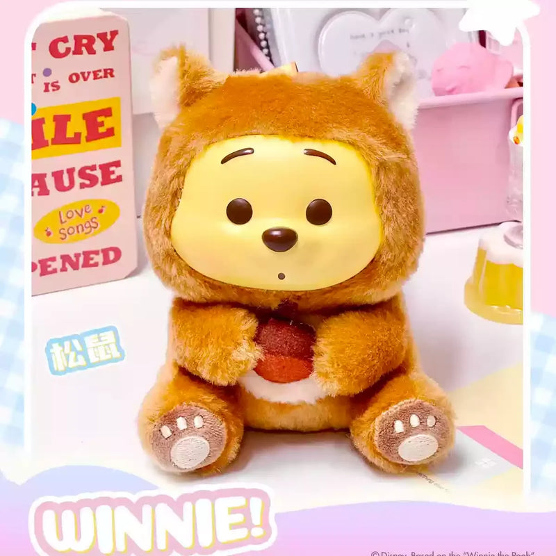 Original Winnie The Pooh Naughty Party Vinyl Face Doll Blind Box Cute Puffy Figurine Collectible Toy Kawaii Girl Birthday Gift