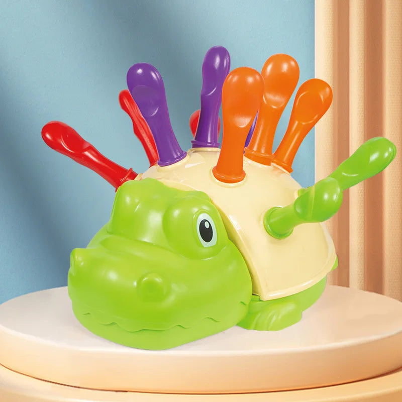 Children's Educational Toys Include Crocodile Inserts, Color and Number Matching, and Finger Fine Movement Exercises to Increase Children's Visual Perception of Color