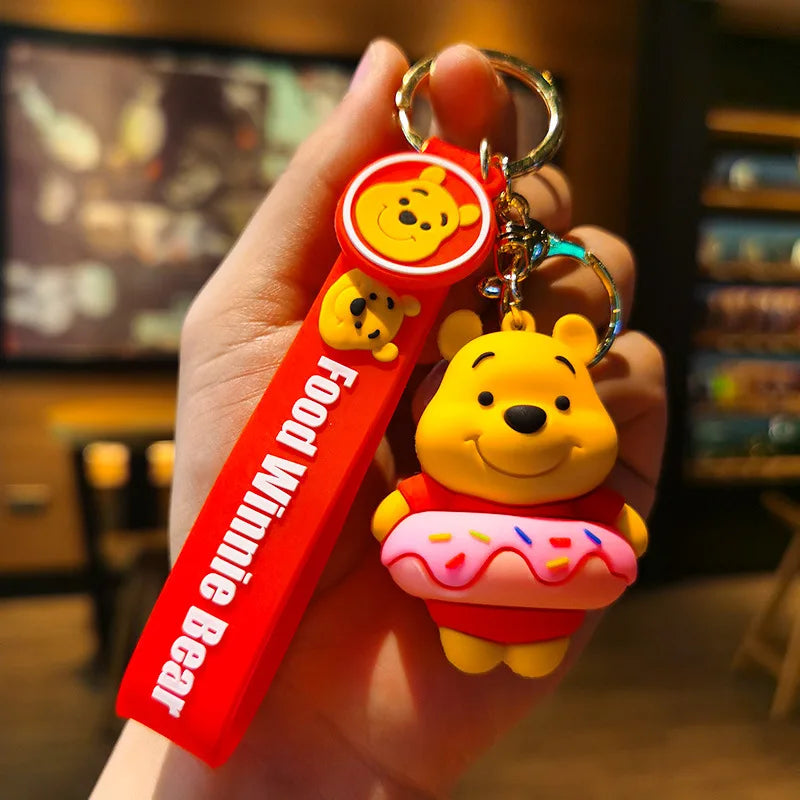 Disney Winnie the Pooh Keychain Anime Cartoon Winnie the Pooh Action Figure Doll Bag Backpack Key Charm Pendant Birthday Gift