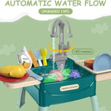 Children's Play At Home Toys Early Education Kitchen Simulation Electric Dishwashing Table Water Outlet Vegetable Washing Toys