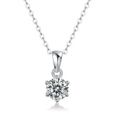 Breeze Dance - Affordable Diamond Jewelry Necklace Pendant Set With 1-carat, 2-carat And 3-carat Moissan Diamonds, S925 Sterling Silver And Platinum-plated. Fashionable And Trendy Jewelry.