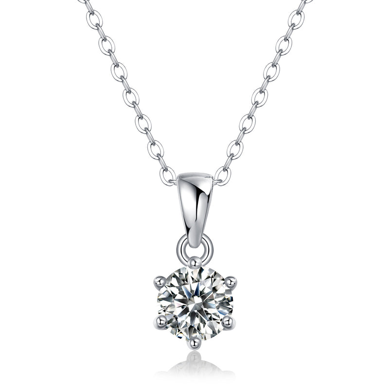 Breeze Dance - Affordable Diamond Jewelry Necklace Pendant Set With 1-carat, 2-carat And 3-carat Moissan Diamonds, S925 Sterling Silver And Platinum-plated. Fashionable And Trendy Jewelry.