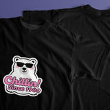 Cartoon Polar Bear Men's Pure Cotton T-shirt - Casual Round Neck, Slightly Elastic, Suitable For Four Seasons Knitted Fabric, Classic Fit Adult Shirt, Couple's Shirt