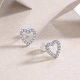 From The Heart - Fashionable, Trendy And Affordable Jewelry With Moissanite S925 Sterling Silver And Platinum-plated Stud Earrings
