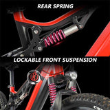 Red 500W Electric Ebike - 27.5 Inch Electric Mountain Bicycle 48V 27 Speed - Bafang Motor