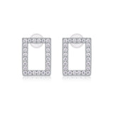 In Full Swing - Fashionable And Affordable Jewelry With Moissanite S925 Sterling Silver And Platinum-plated Stud Earrings