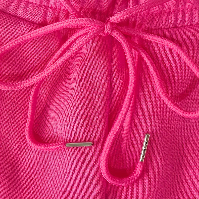 Pantalones rectos de color liso para mujer: cintura elástica con cordón y bolsillos dobles, pantalones casuales para primavera y otoño.