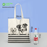 Cartoon Cat Print Canvas Bag