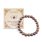 Hoexe Golden Silk Sandalwood Bead Bracelet Is A Simple And Fashionable Decoration For Daily Wear On The Hand