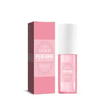 OUHOE Perfume Jasmine and pink in a sleek pink bottle with floral packaging.