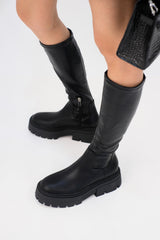 Autumn And Winter Horse Knight Boots High Leg Boot Thick Bottom Female Stretch Boots