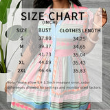 Vestido camisero corto de manga corta abullonada con cuello estampado y botones para mujer