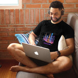 City Printed Men's Pure Cotton T-shirt - Casual Round Neck, Slightly Elastic, Suitable For Summer Knitted Fabric, Classic Fit Adult Shirt, Couple Shirt