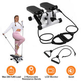 Fitness Step Machine, Mini Step Machine With Resistance Band, Home Fitness Equipment With 330.7LBS Load-bearing Capacity, Hydraulic Fitness Step Machine With LCD Display Screen