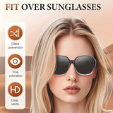 Dual-Use Clip-On Fashion Glasses - Crystals, Stylish Rectangular Design, Unisex, Driving Accessories, Eyewear Accessories-Selling On Temu Is Prohibited