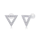 Unique - Set With Moissanite S925 Sterling Silver And Platinum-plated Stud Earrings, Fashionable, Trendy And Affordable Jewelry