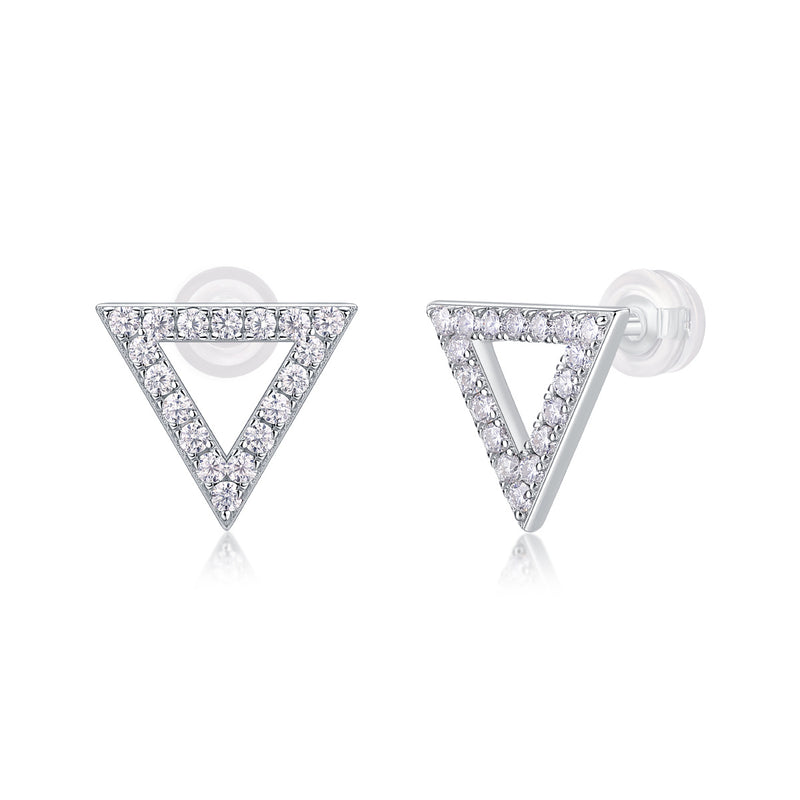 Unique - Set With Moissanite S925 Sterling Silver And Platinum-plated Stud Earrings, Fashionable, Trendy And Affordable Jewelry