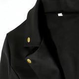 Women's Solid Color Notched Lapel Button-Down Short Blazer - Spring&Fall Fashion Jacket