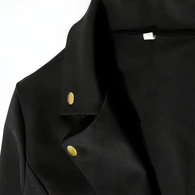 Women's Solid Color Notched Lapel Button-Down Short Blazer - Spring&Fall Fashion Jacket