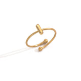 Lxalry 18K Gold Plated Stainless Steel Initial Ring For Women - Adjustable Minimalist Letter A-Z Rings, Personalized Gift Jewelry, Waterproof, Hypoallergenic, Tarnish-Free, Trendy Custom Statement Rin