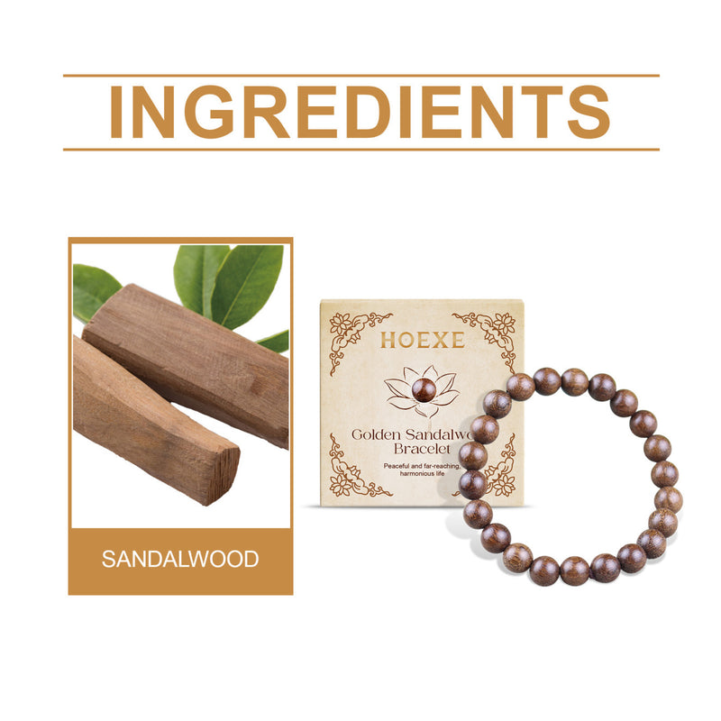 Hoexe Golden Silk Sandalwood Bead Bracelet Is A Simple And Fashionable Decoration For Daily Wear On The Hand