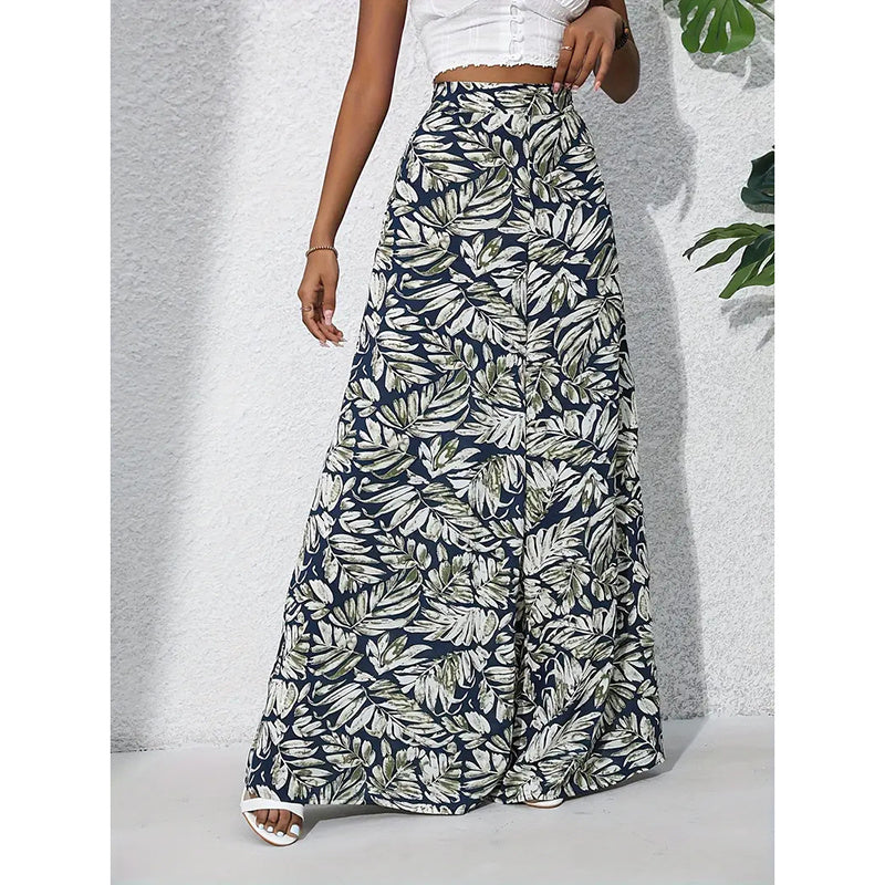 Palazzo Pants For Women Casual High Waist Printed Wide Leg Pant Trendy Boho Trousers Fashion Beach Outfits