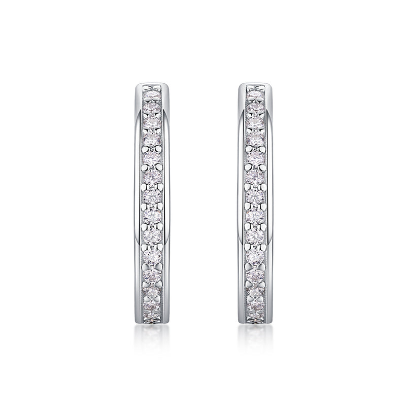 Highlight - S925 Moissanite Sterling Silver Earrings With Platinum-plated Stud Earrings, Fashionable, Trendy And Affordable Diamond Jewelry