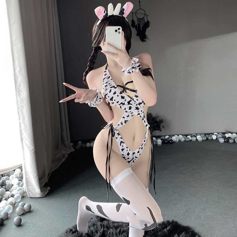 Women's Fashion Cow Maid Pajamas Set