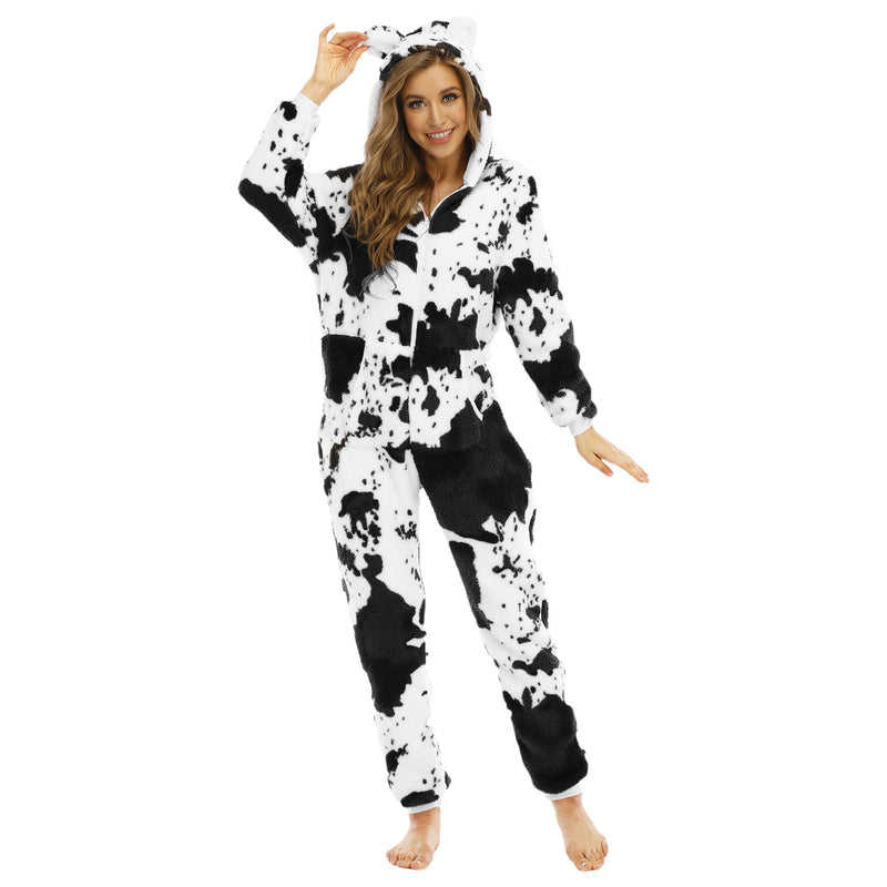Cow Thickened Double Sided Fleece Suit